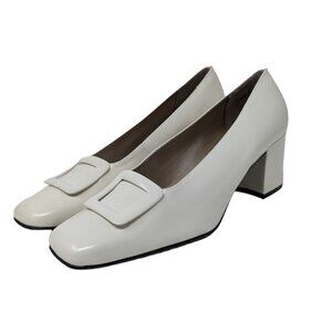 Apostrophe Nathaniel Block Square Toe Buckle Shoes Career Dress Loafers White 8M